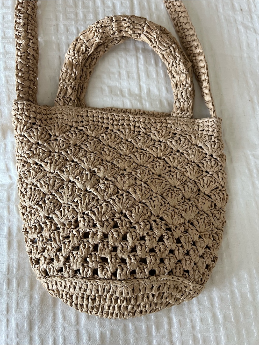 J. Crew Braided Straw Crochet Tote in Natural